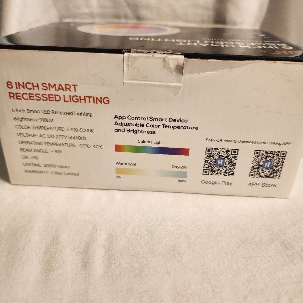 JJC Smart Recessed Lighting 6 Inch,2700K-5000K & RGB Slim Led Recessed